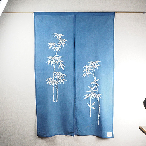 木綿 手描きろうけつ染め 竹のれん タペストリー・壁掛け Batik Ran