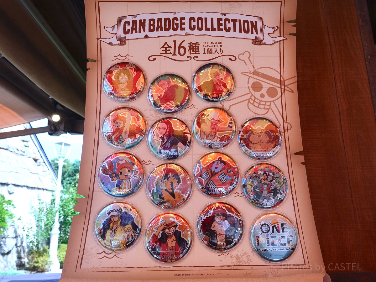 USJ×ワンピースコラボグッズ：缶バッジ（ランダムで1種類