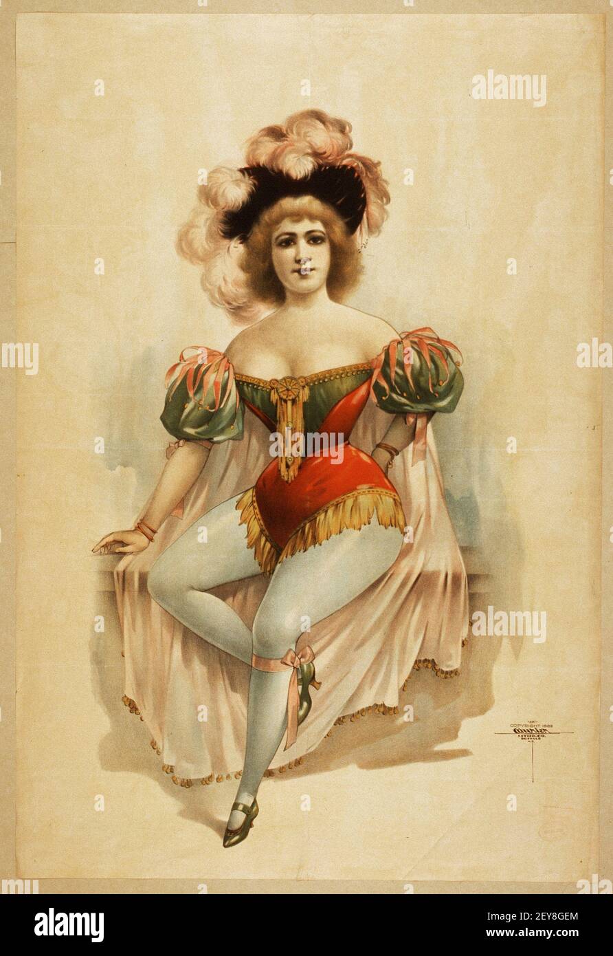 Burlesque girl portrait, 1800s Stock Photo - Alamy