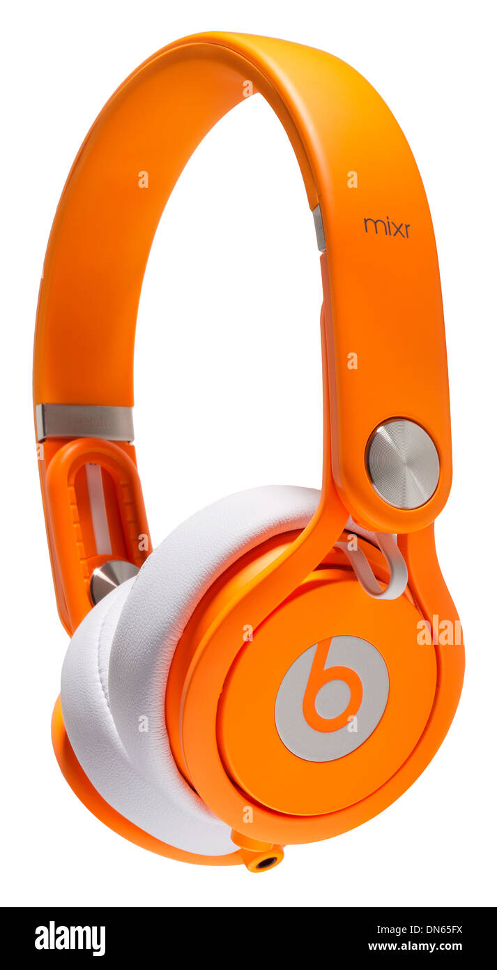 A pair of Beats MIXR headphones, in orange Stock Photo - Alamy