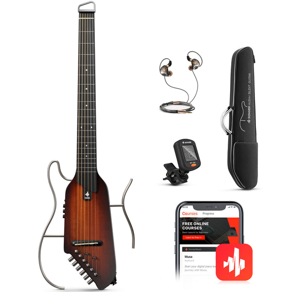 HUSH-I Acoustic-Electric Guitar Kit for Travel Silent Practice Donner