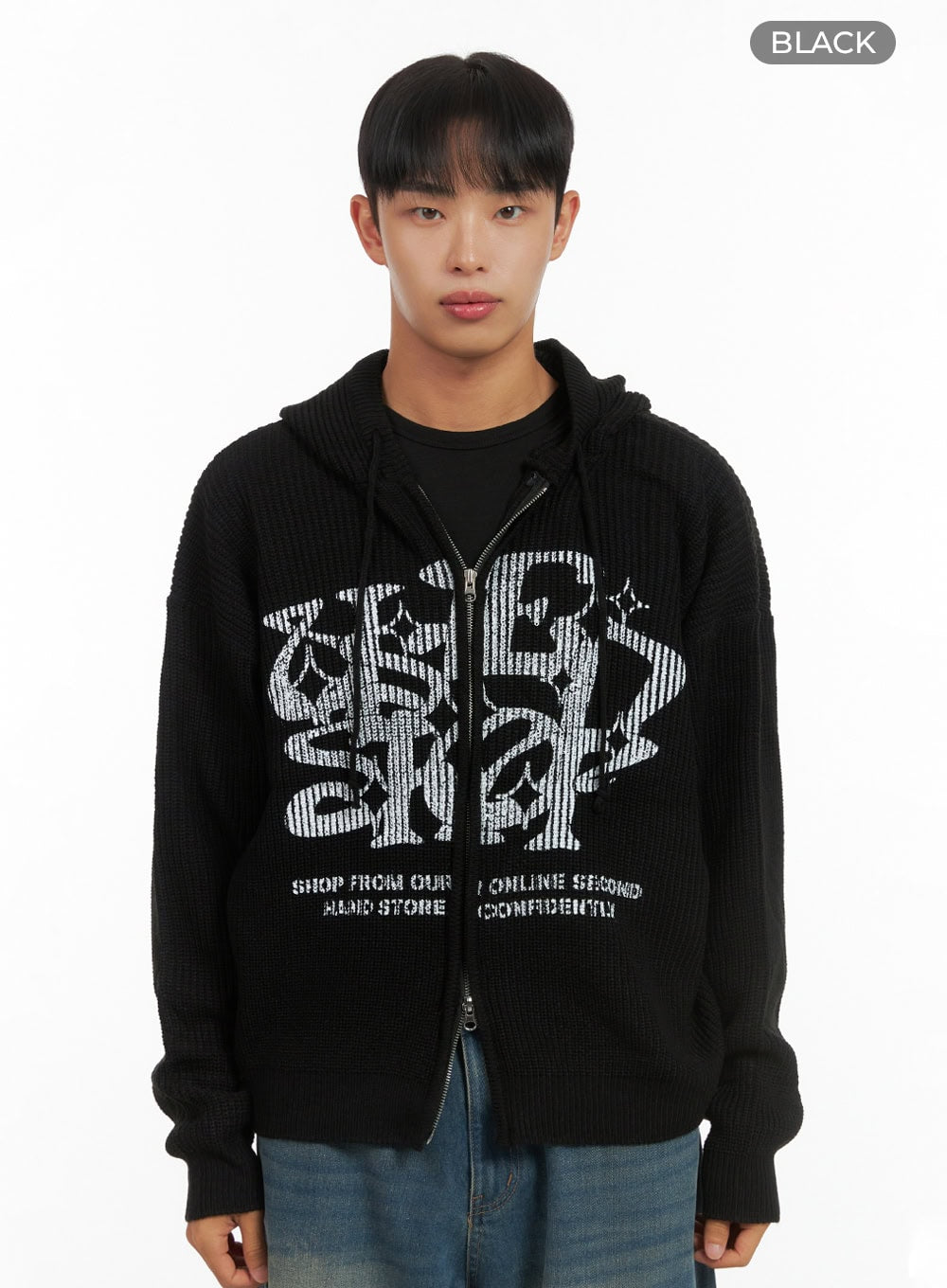 Men's Street Style Hoodie Knit IS419 - Acubi style | LEWKIN