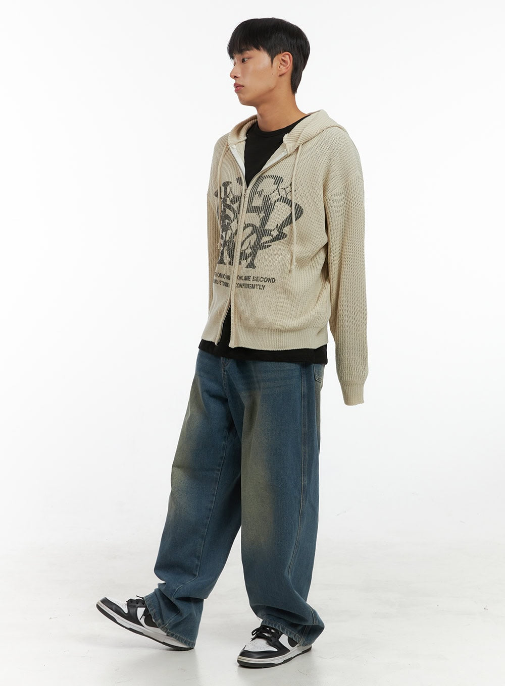 Men's Street Style Hoodie Knit IS419 - Acubi style | LEWKIN