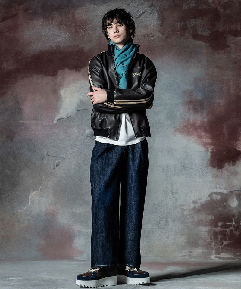 30%OFF【glamb(グラム)】Synth Leather Track Jacket シンセレザー