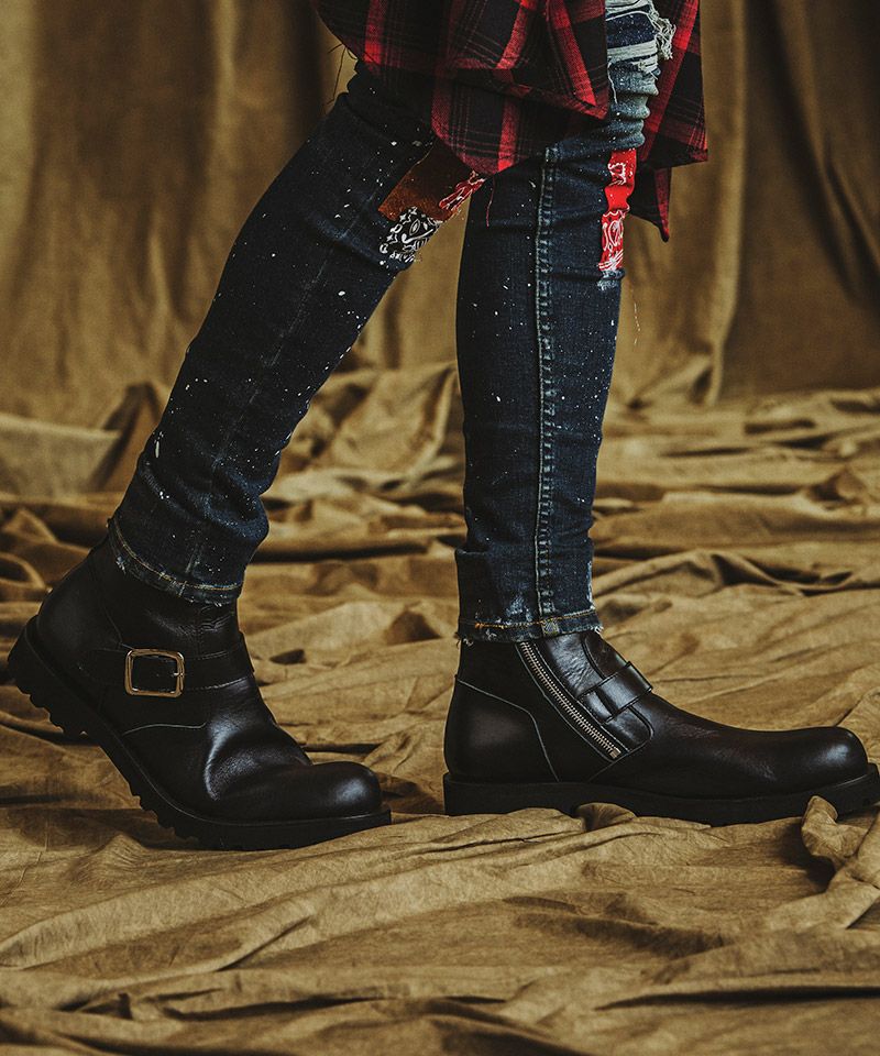 50%OFF【NO ID.(ノーアイディー)】ｻｲﾄﾞZIPｼｮｰﾄｴﾝｼﾞﾆｱﾌﾞｰﾂ(855208-820F