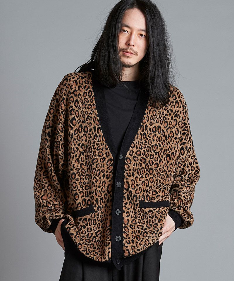 50%OFF【NO ID.(ノーアイディー)】 ﾚｵﾊﾟｰﾄﾞｼﾞｬｶﾞｰﾄﾞC-D カーディガン