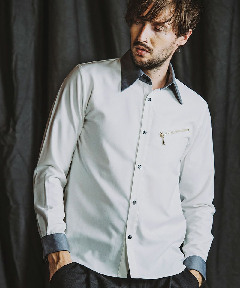 50%OFF【NO ID.(ノーアイディー)】ｸﾚﾘｯｸZIP-SH シャツ(855006-880S