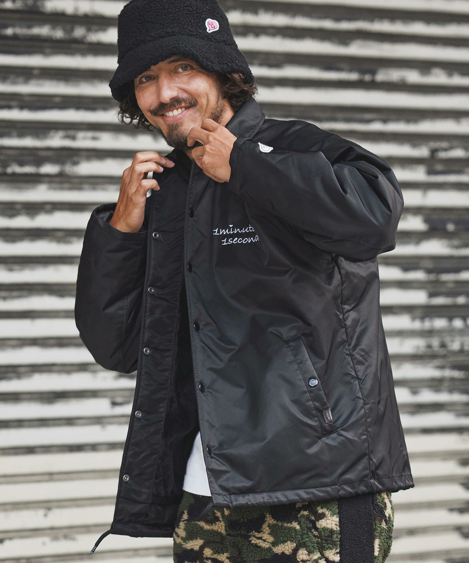 1minute 1second(ワンミニットワンセカンド)】back boa coach jacket