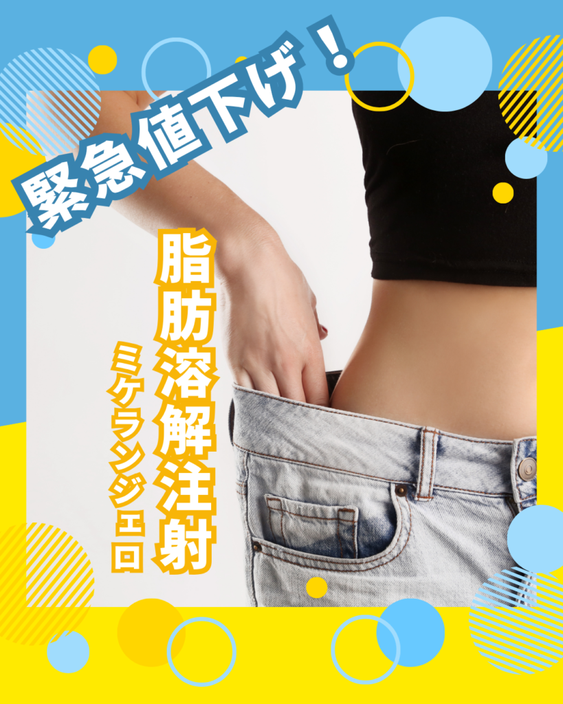 夏に向け緊急値下げ！脂肪溶解注射 ｜ カメリア美容皮ふ科｜岐阜市東