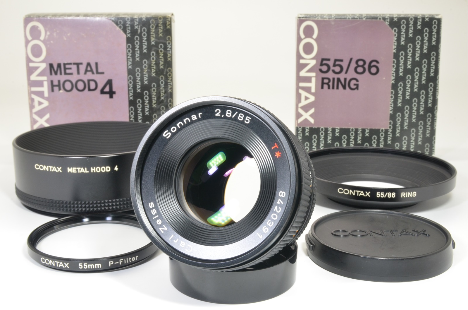 CONTAX Carl Zeiss Sonnar 85mm f2.8 MMG Germany w/ Lens Hood
