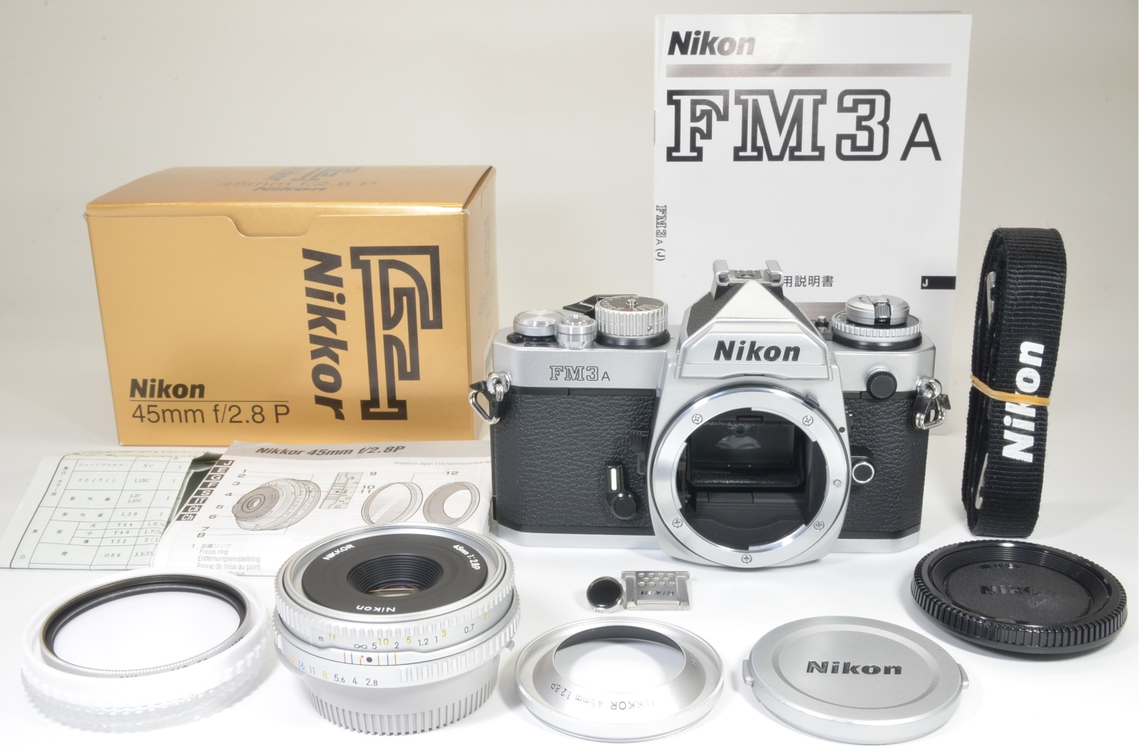 Nikon FM3A Silver 35mm Film Camera with Nikkor 45mm f/2.8P Film