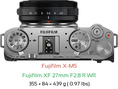 Fujifilm X-M5 Camera and Fujifilm XF 27mm F2.8 R WR Lens
