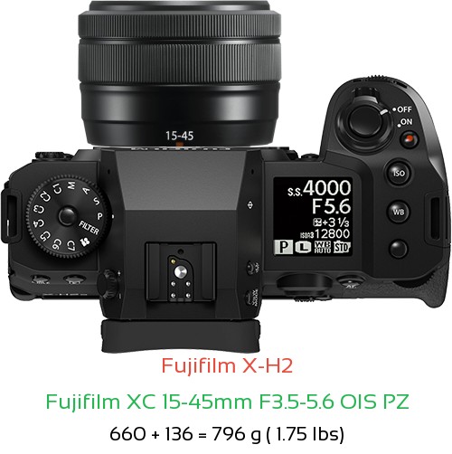 Fujifilm X-H2 Camera and Fujifilm XC 15-45mm F3.5-5.6 OIS PZ Lens