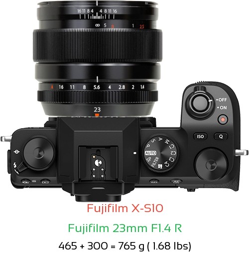 Fujifilm X-S10 Camera and Fujifilm 23mm F1.4 R Lens