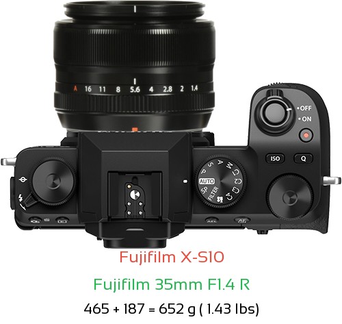 Fujifilm X-S10 Camera and Fujifilm 35mm F1.4 R Lens