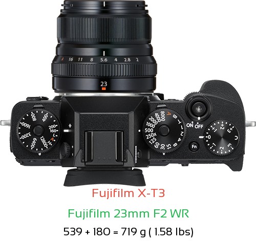 Fujifilm X-T3 Camera and Fujifilm 23mm F2 WR Lens