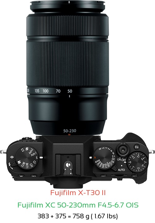 Fujifilm X-T30 II Camera and Fujifilm XC 50-230mm F4.5-6.7 OIS Lens