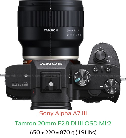 Sony A7 III Camera and Tamron 20mm F2.8 Di III OSD M1:2 Lens