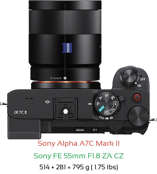 Sony A7C II Camera and Sony FE 55mm F1.8 ZA CZ Lens