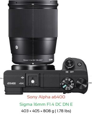 Sony A6400 Camera and Sigma 16mm F1.4 DC DN E Lens