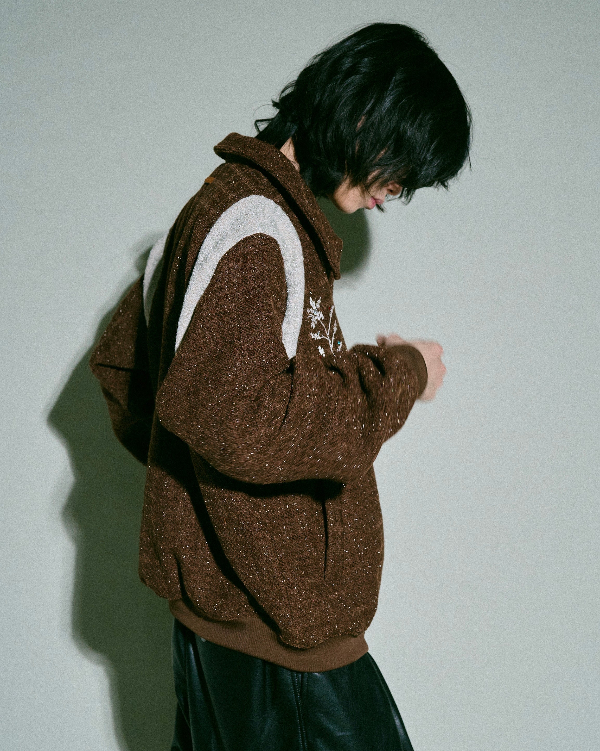 flower embroidery lame tweed varsity jacket – CAMPHOR WOOD