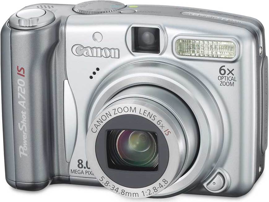 Canon PowerShot A720 IS 8-megapixel digital camera with optical