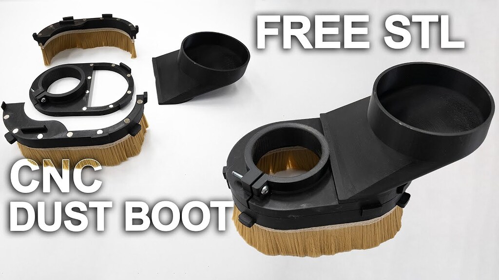 CNC Dust Shoe v2 - ATC compatible, modular, parametric - Projects