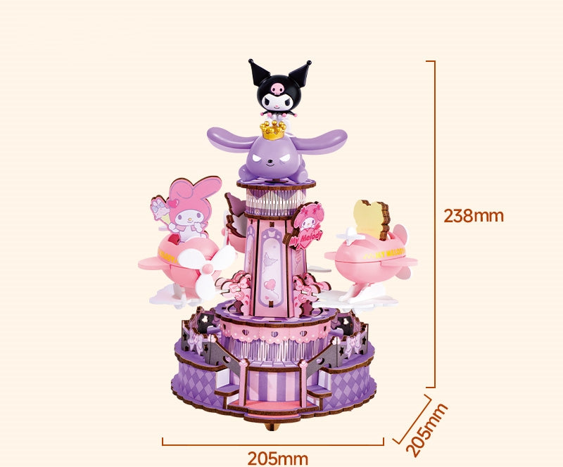 サンリオ］クロミ&シナモロール オルゴール メリーゴーランド【音乐盒