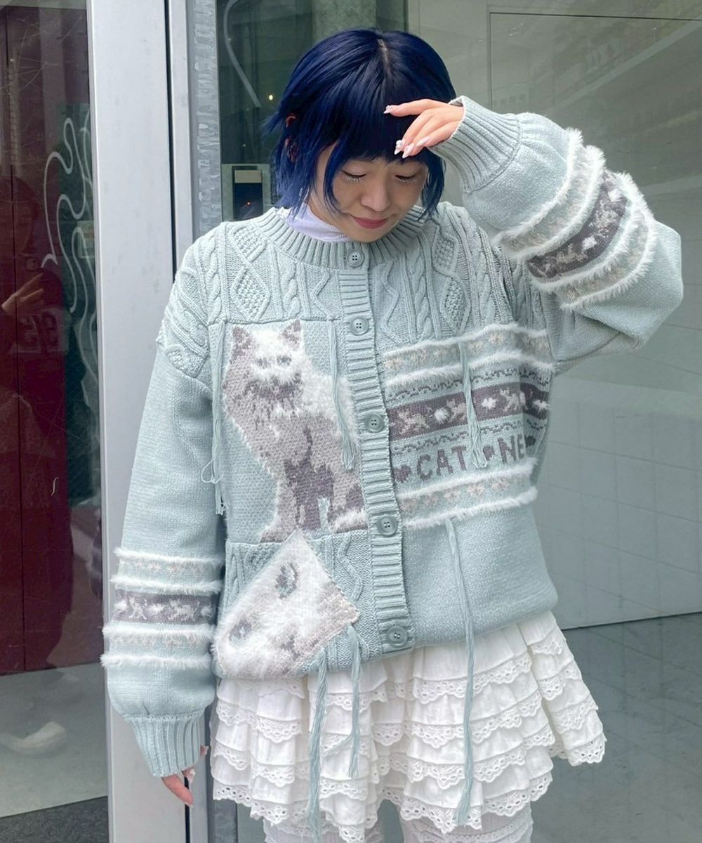 CAT LOVER KNIT CARDIGAN | Candy Stripper（キャンディ ストリッパー