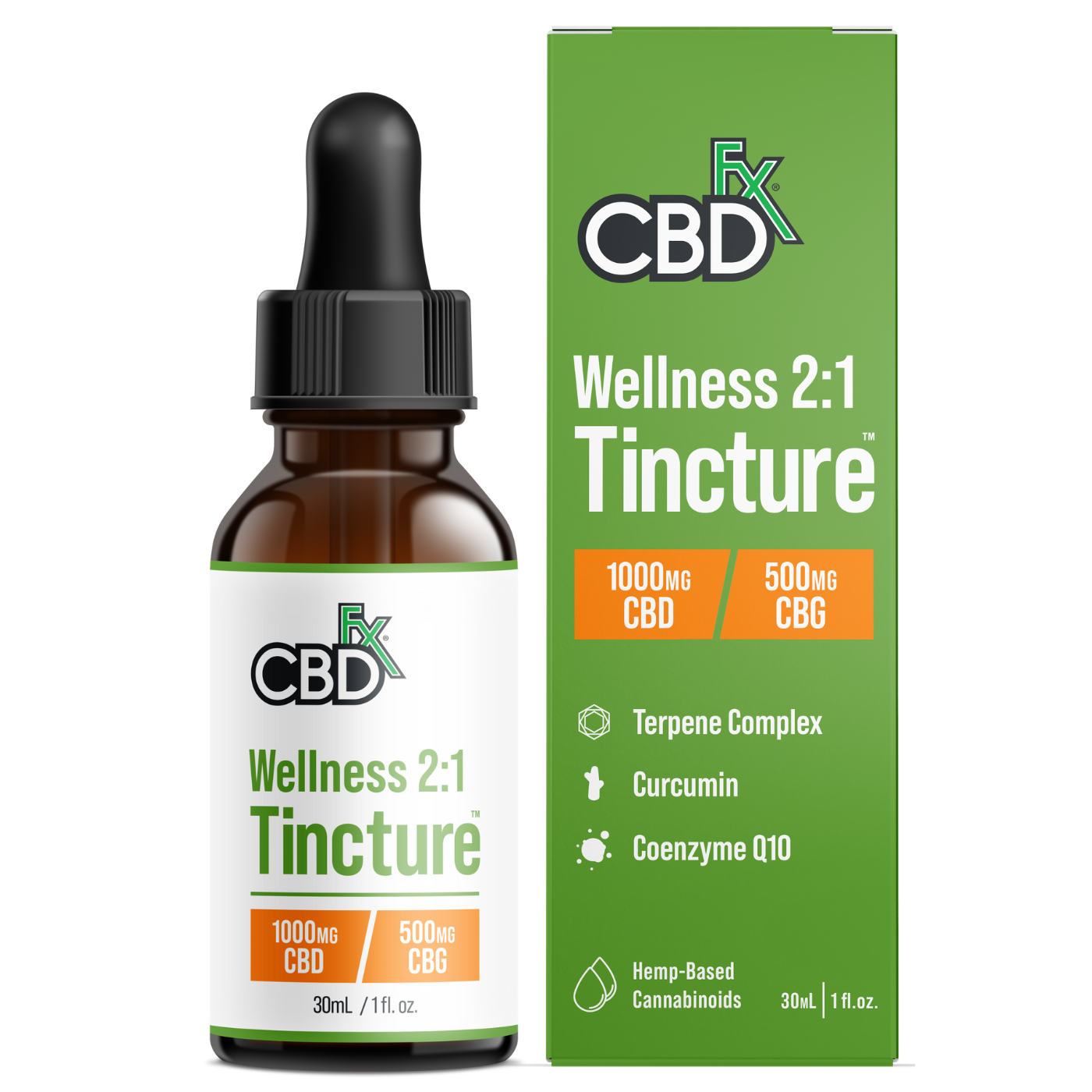 CBD Tincture | CBDfx | 1000mg CBD + 500mg CBG