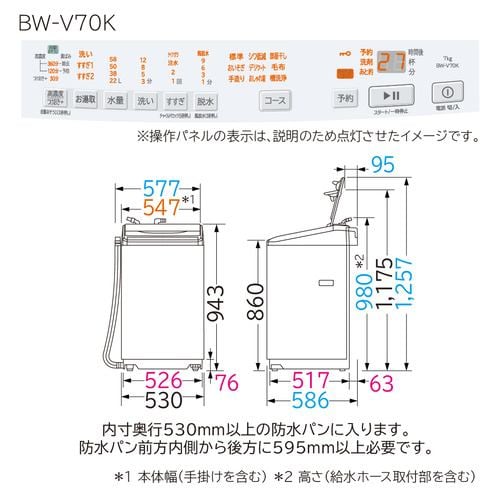 関東限定】日立 全自動洗濯機 洗濯：7.0kg 幅57.7cm ナイアガラビート