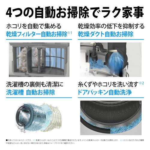 シャープ ドラム洗濯機 右開き 洗濯11.0kg 乾燥6.0kg 幅64cm 自動お