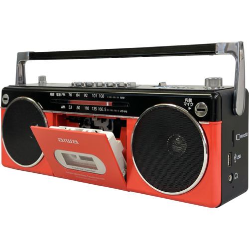 aiwa GAA4-RCP0002(RD) ステレオ型ラジカセ レッド | ヤマダウェブコム