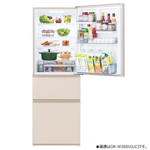 東芝 冷蔵庫 356L 左開き 3ドア 幅60cm フリードアポケット 3段冷凍室