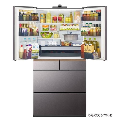 日立 冷蔵庫 670L 観音開き 6ドア 幅88cm 大容量×奥行スリム 冷蔵庫