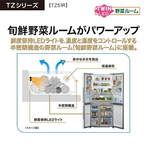 アクア 冷蔵庫 512L 観音開き 4ドア 幅83cm うす型 大容量冷凍室 LED庫