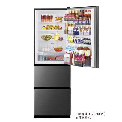 日立 冷蔵庫 375L 左開き 3ドア 幅60cm 真ん中野菜室うるおいチルド R