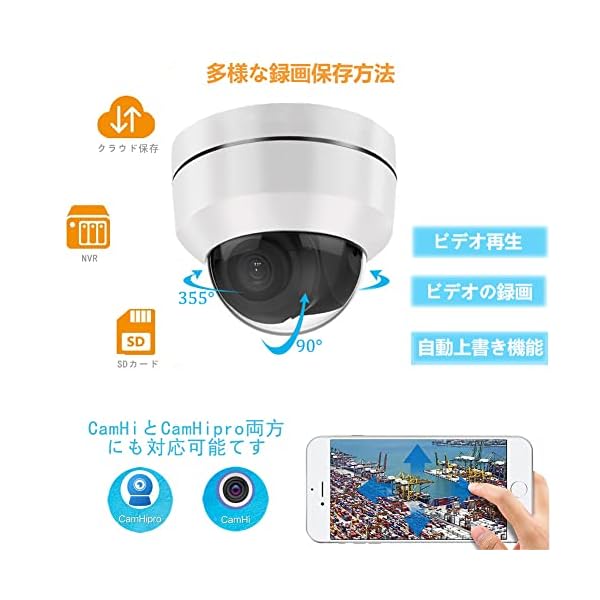 ヤマダモール | 【自動追跡】KPACOT 防犯カメラ 有線 ドーム型 監視