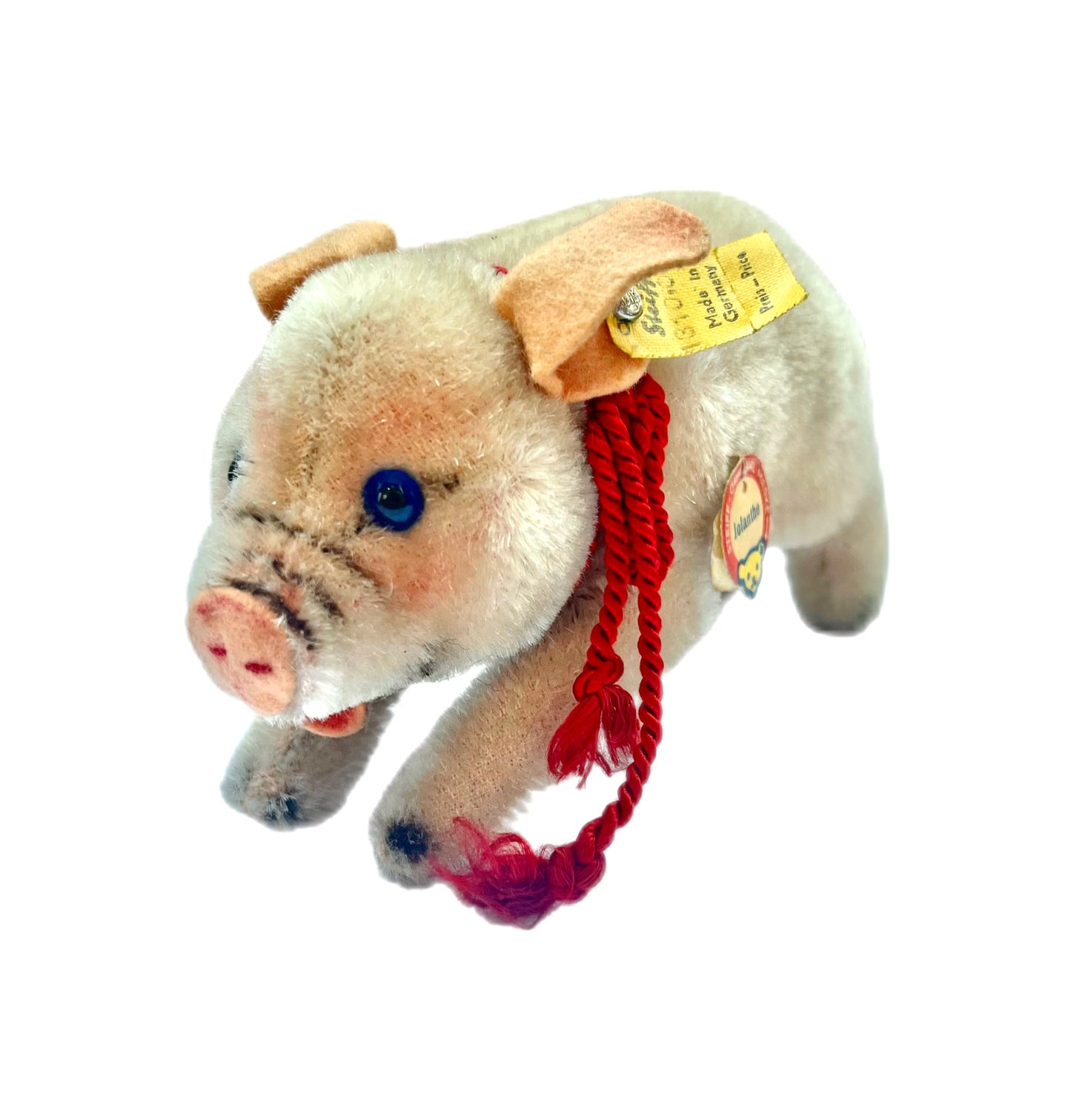 Vintage Steiff 1950s to 1960s “Jolanthe” stuffed toy pig, made in