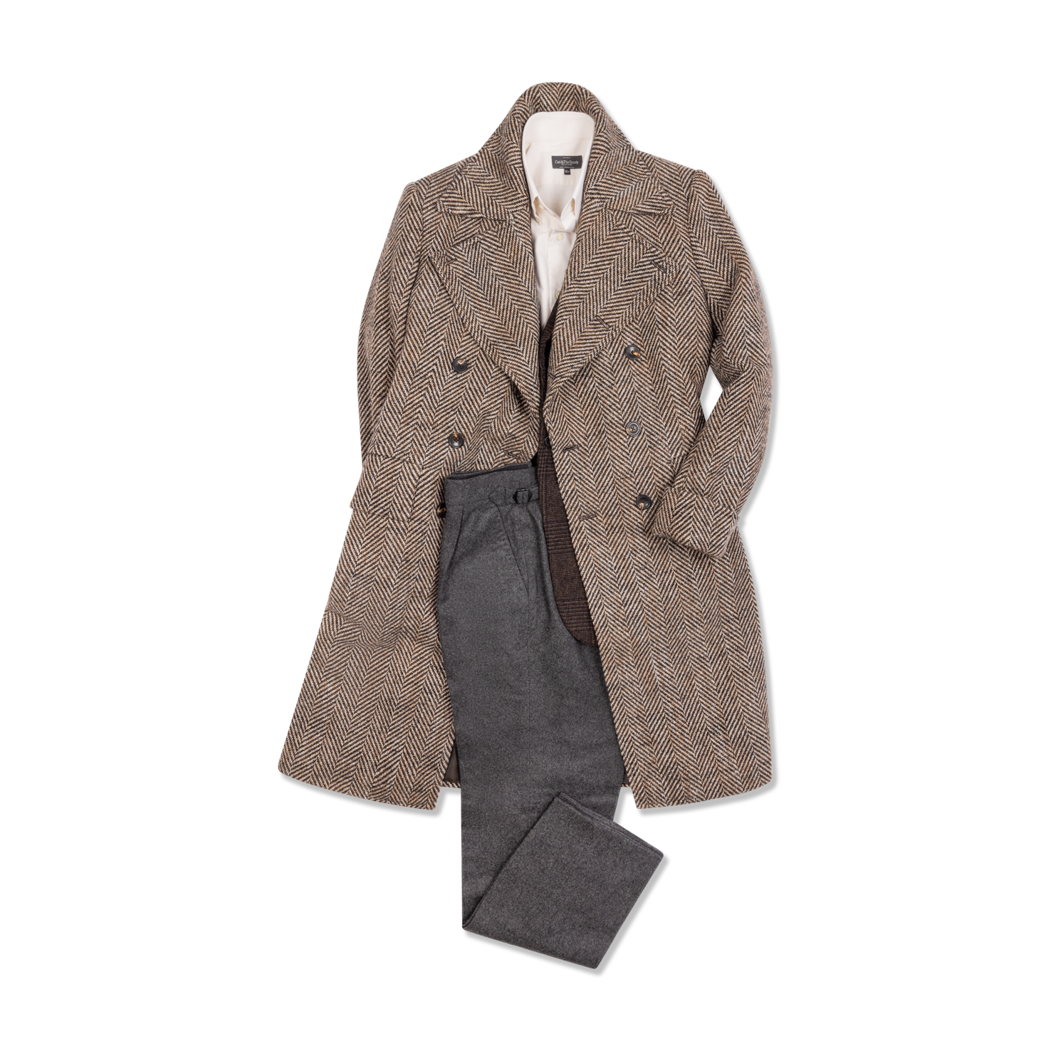 Greatcoat in Brown Herringbone Wool – Cad & The Dandy New York