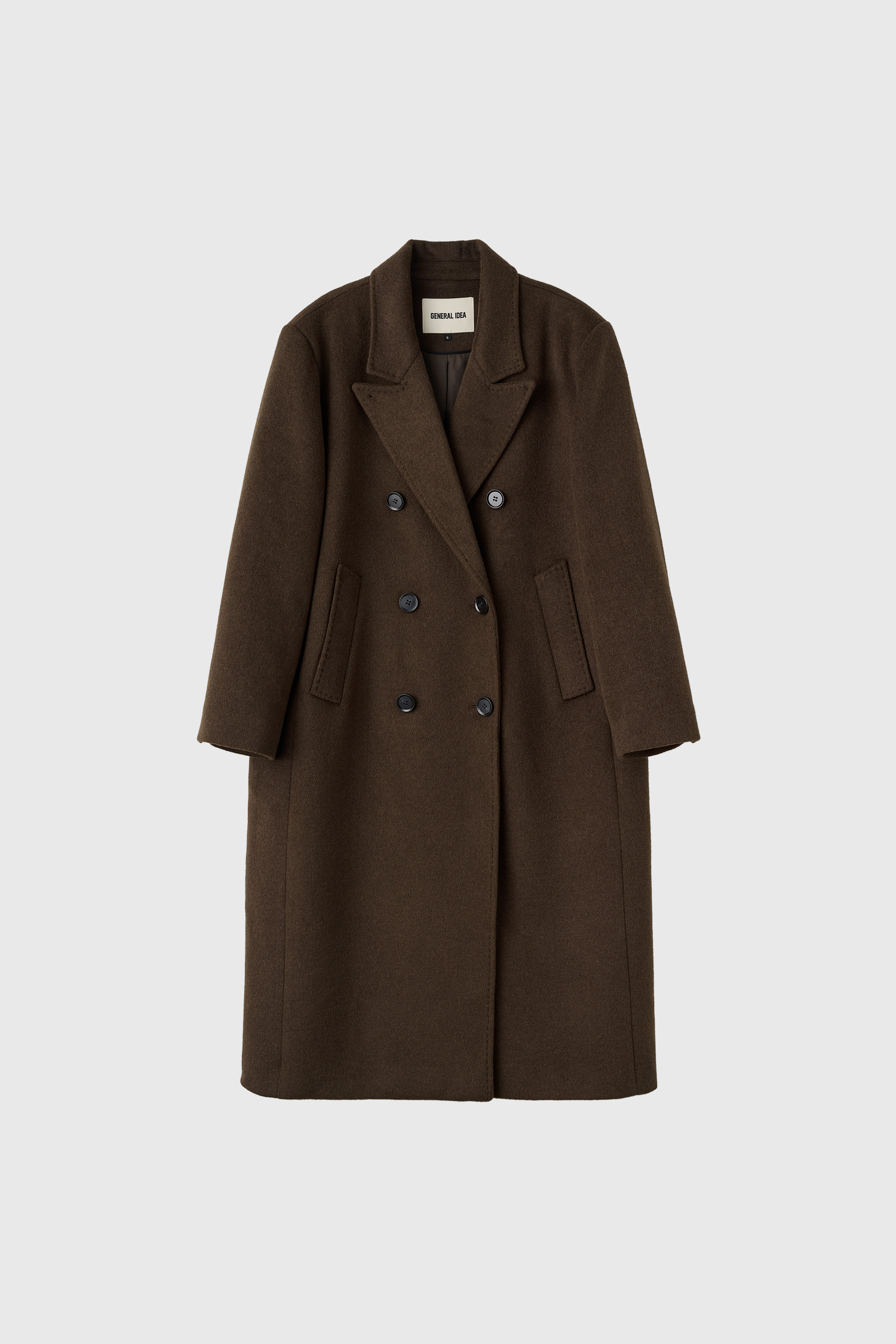 WOMAN ダブルブレストウールロングコート [DARK BROWN]
