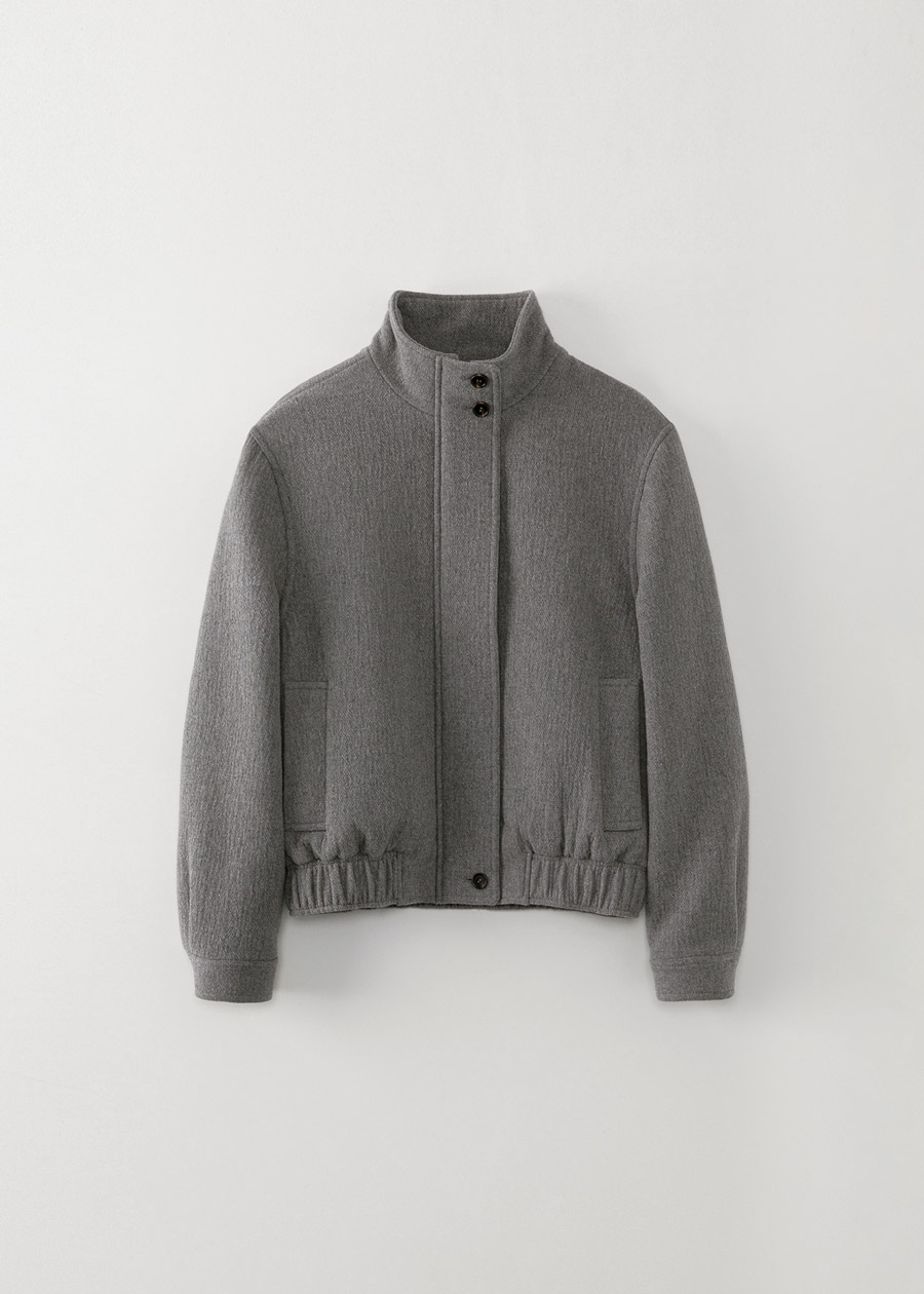 mannish high neck blouson | OHOTORO