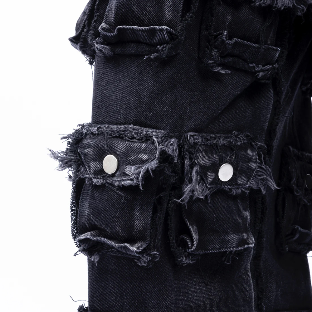 NO/FAITH STUDIOS : 노페이스스튜디오] 64 POCKET PANTS BLACK - SAMPLAS