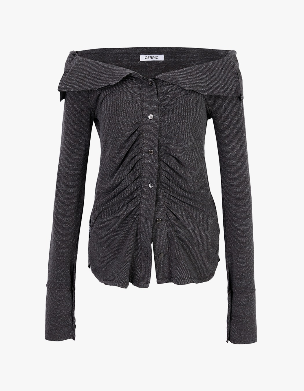 CERRIC Wrinkle Off Shoulder Top - Brown | International Store