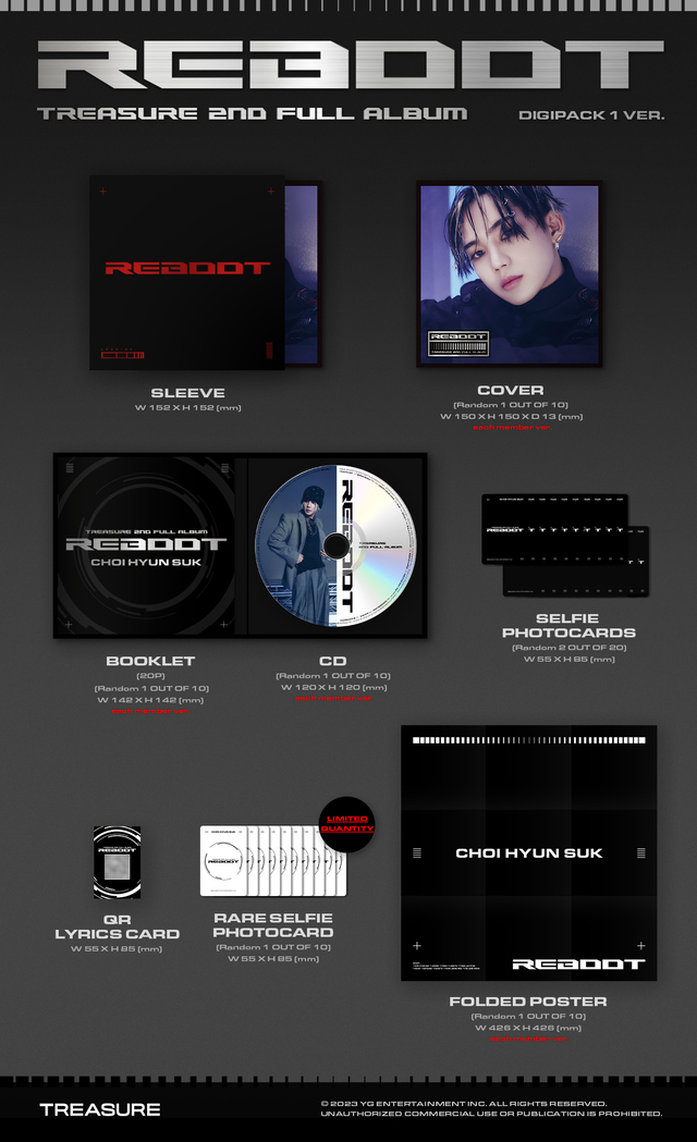 TREASURE 2ND FULL ALBUM [REBOOT] DIGIPACK VER. - YG SELECT
