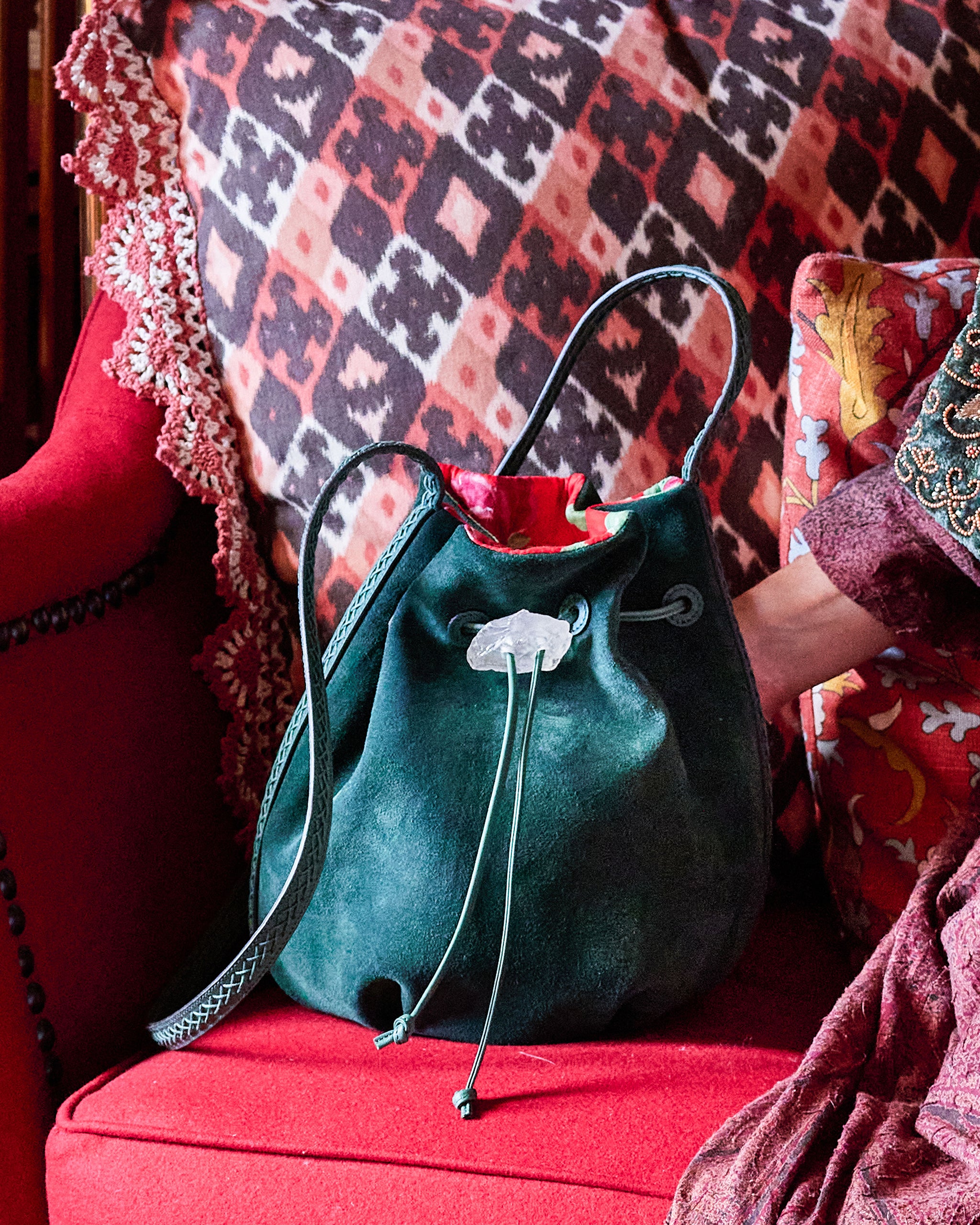Limited Edition Iacobella x Cabana Suede Bag, Sage – Cabana Magazine