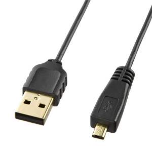 極細USB2.0ケーブル 0.5m ミニB 8ピン平型コネクタ デジタルカメラ用