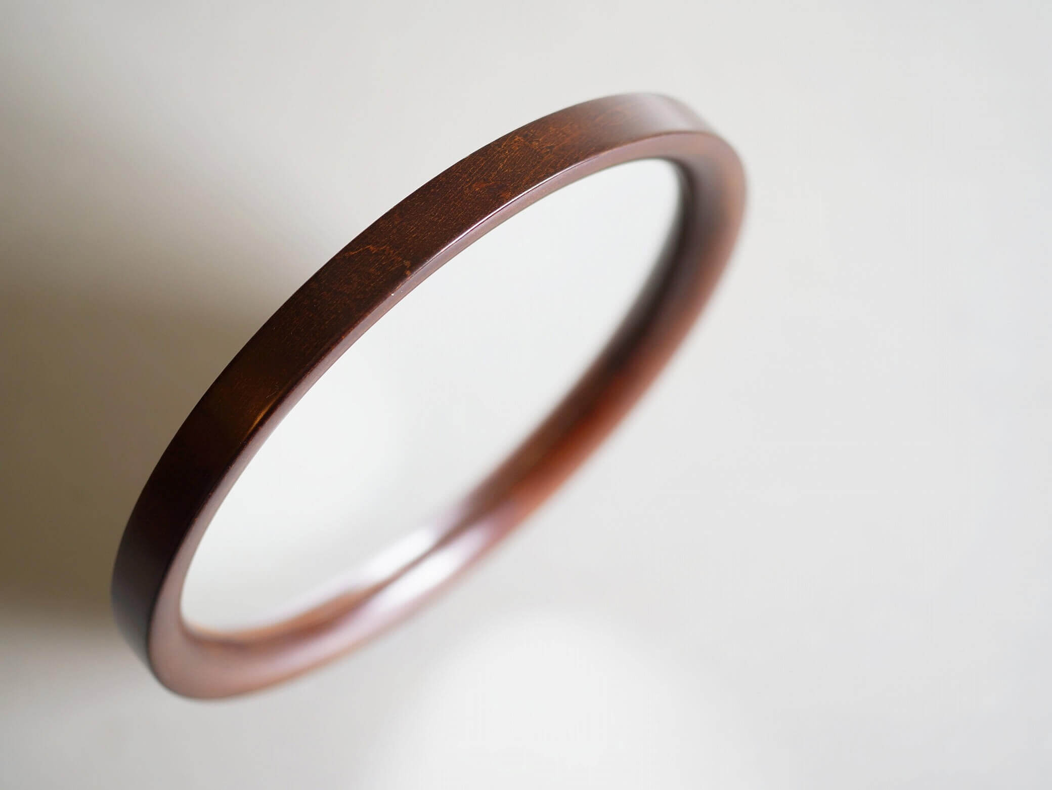 曲木鏡 丸小 古代色 柳宗理 秋田木工 ウォールミラー 壁掛け鏡 中古