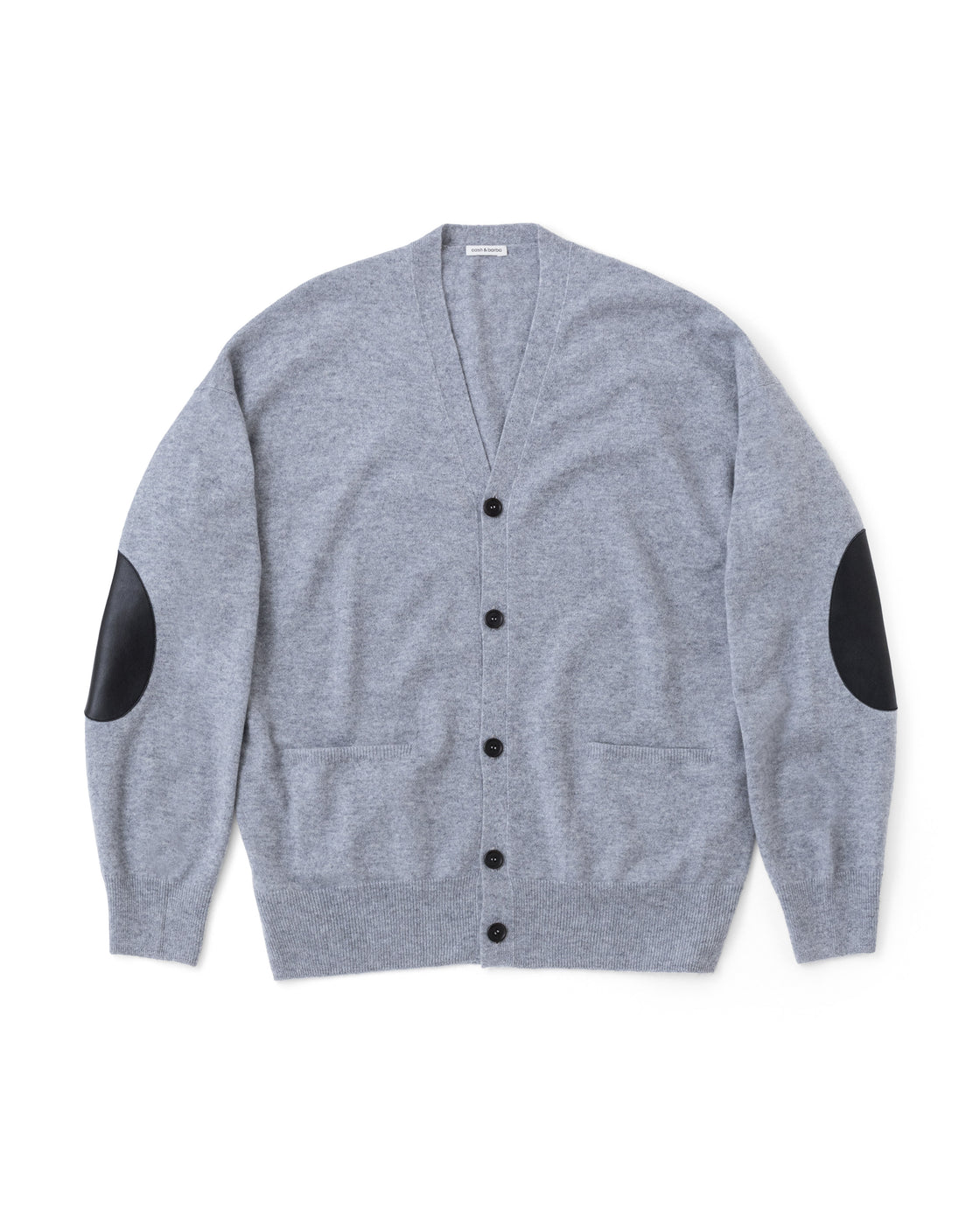 モンゴリアンカシミヤ エルボーパッチ カーディガン, Ash Gray – cash