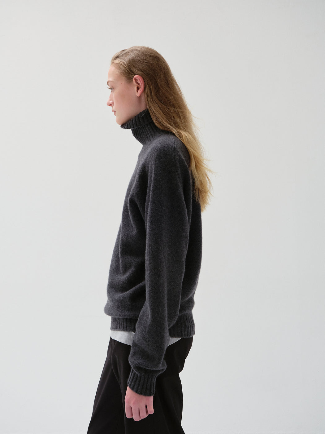 キャッシュベイビー タートルネック ニット, Charcoal – cash & barba